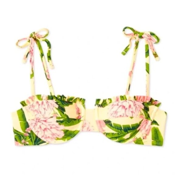 NWT Agua Bendita Peony Botanical Print Underwire Bikini Top (Size W28) - Picture 4 of 5